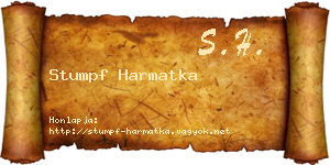 Stumpf Harmatka névjegykártya